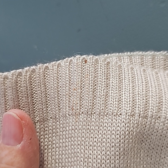 Freya made in Germany short sleeve sweater Henley style.  Cream and peach medium - Picture 9 of 9